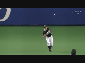 2012 5/16　マリーンズ岡田幸文、チームのピンチを救うバックホーム