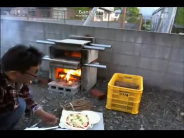 簡単石釜でピザを作ったよ