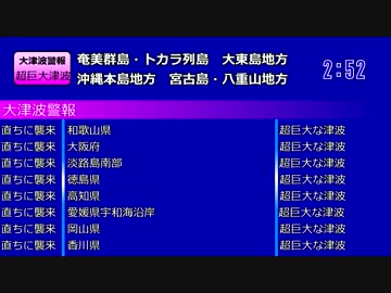 【テレビの地震速報】Ver.2 東海・東南海・南海地震が同時に発生したら…