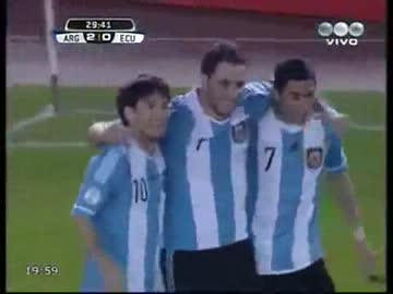 ２０１４Ｗ杯　南米予選　あるぜんちん　対　えくあどる　全ごーる