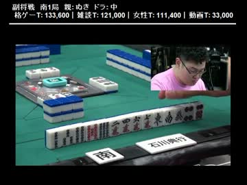 ヌキ・こくじん、せんとす、事務員G出演　生主麻雀闘牌倶楽部４ 8/11