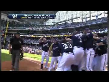 ブルワーズ青木宣親サヨナラホームラン！（内野安打＋ＨＲ2本）