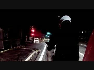 変なバイクで夜中の神社