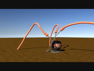 【チンアナゴ】CGで触手を作ってみるテスト7.5回目