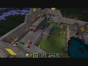 【minecraft】ゾンビvs村人・ゴーレムをもう一度戦わせた [乱闘2]