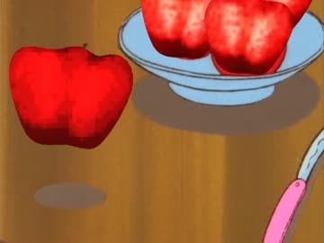 悶絶少年探偵HTN　リンゴを食べるシーン