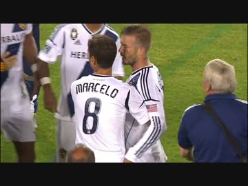 ベッカム、倒れている相手にボールを蹴り込み乱闘の危機