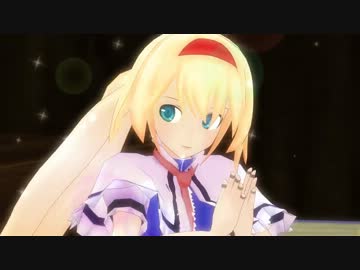 【MMD】ポニテアリスとロン毛JKコス霊夢でキモ♡プリ