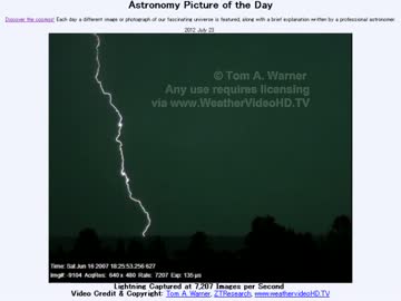 7月23日｢毎秒7207フレームで捉えた雷｣-Astronomy Picture of the Day