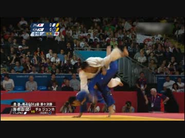 海老沼匡 vs チョ・ジュンホ　反則？シーン