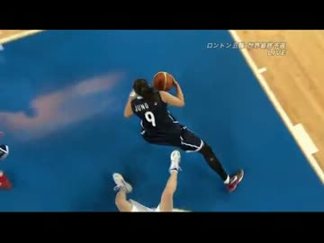 女子バスケ 日本vs韓国 韓国選手のラフプレー