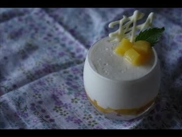 レアチーズケーキ☆ママレードとマンゴーのソース