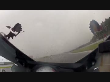 富士本コース走行会GSX-R750【雨】注意：チキン動画な270km