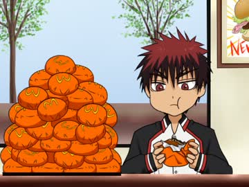 【手描き黒バス】火神君がただハンバーガー食べてるだけ