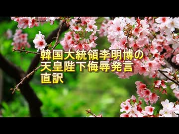 李大統領天皇陛下侮辱発言の直訳