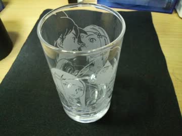 【痛グラス】エウレカセブンの名シーンをグラスに彫ってみた
