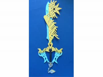 折り紙と厚紙と竹ひごで（ちっちゃい）キーブレード作ってみた２