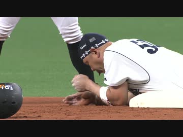 2012　9/8 中日・小田の顔面に送球が直撃