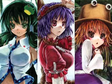 守矢一家を油絵で描いてみた【おまけマンガ付き】