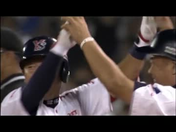 120915 森岡勝ち越しタイムリー3ベース、新田プロ初タイムリー