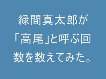 緑間真太郎が「高尾」と呼ぶ回数を数えてみた