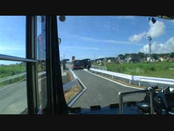 【前面展望】松岩ー陸前階上【気仙沼線代行バス②（ＢＲＴ開業区間）】