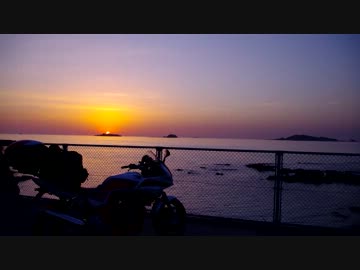 CB400SB（ポンドール）と行く　九州横断旅紀行　Travel.4　夕日と軍艦島