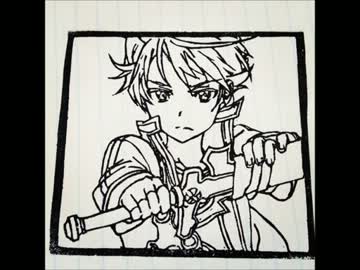 【ソードアートオンライン】キリトを彫ってみた【消しゴムハンコ】