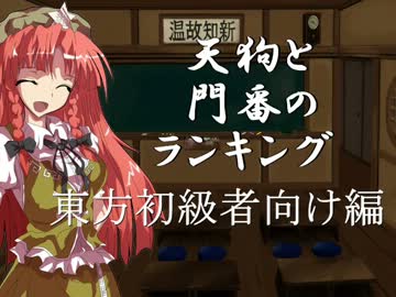 天狗と門番のランキング 第７回　東方初級者編