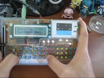 電子楽器 CAmiDion ３号機 - 液晶にコード表示