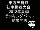 東方天舞双初中級者大会2012夏季ランキングバトル結果発表　等