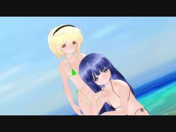 【MMD】梨花と紗都子の罰ゲーム　kiss　me　愛してる【ひぐらし】