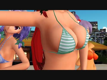 [MMD]　めーさく、小悪魔、椛で「生殺し＼ パイ↑パ～イ↓／」