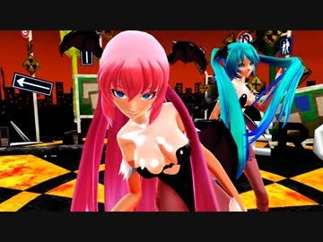 [MMD]　モリガン風ルカ、ミクで「パンダヒーロー」