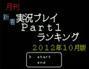 月刊新着実況プレイPart1ランキング【2012年10月】