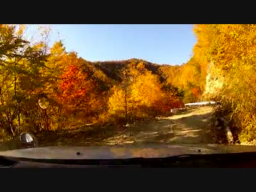 登山口へ行くだけの車載動画４-1/4　紅葉の皇海山(栗原川林道)編