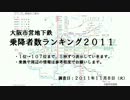 大阪市営地下鉄 乗降者数ランキング2011