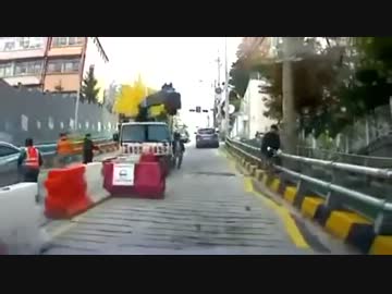 【車載動画】 怖すぎる韓国の坂道