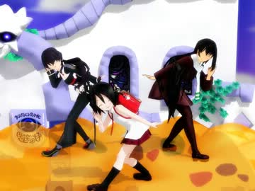 【MMD】黒髪娘３人でまたあした