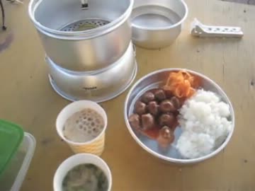 海でお米を炊いた