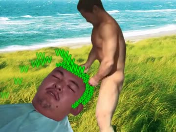 大先輩の頭皮に自生した草をむしり取る先輩.www