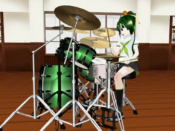 【MMD】　毬音リモでドラムを叩いてみました