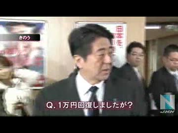 日経平均１万円台回復、アベノミクス 脱デフレに期待感