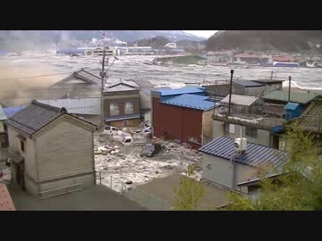 【東日本大震災】岩手県宮古市 堤防を越えて街を襲う津波