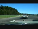 試される大地の東の方で灰色のハチロクのドリフトを眺める車載