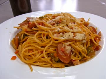 まいんちゃんがスパゲティを作る動画