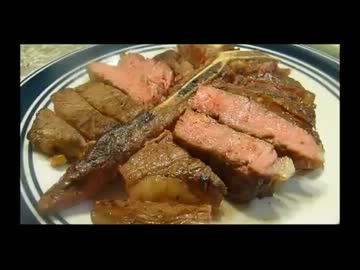 アメリカの食卓 82  新料理法のTボーンステーキ (Frozen Seared Steak) を食す！