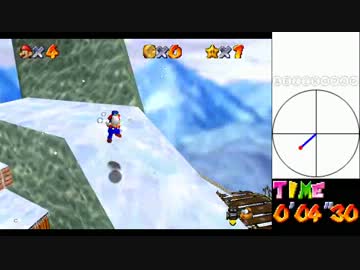 旧記録-スーパーマリオ64最速で子ペンギンを崖から落とすTAS6.3秒2013/01/05版