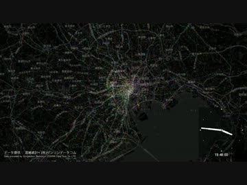 混雑統計データ(R)による東日本大震災当日の人々の流動状況