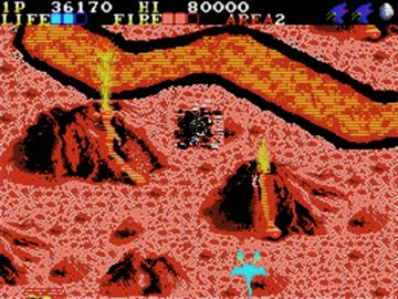 DRAGON SPIRIT （なんちゃってMSX版）プレイデモ動画Area2【ビデオ画面もどき】